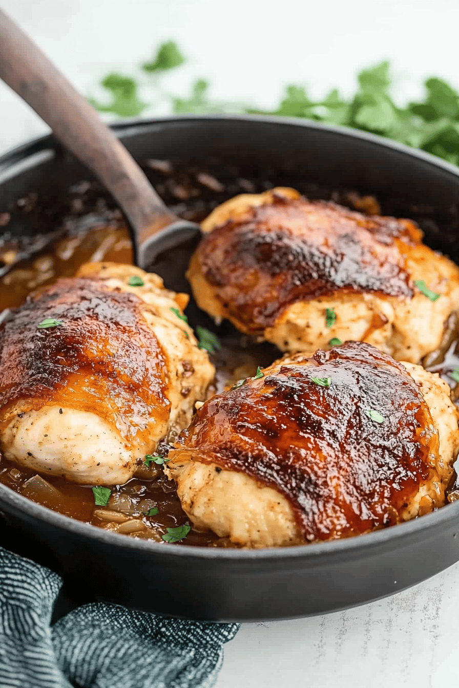 Easy French Onion Chicken Bake Recipe Final Dish Presentation