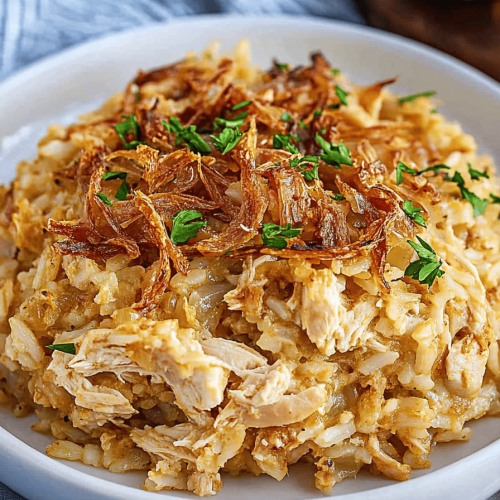 Easy French Onion Chicken and Rice Casserole