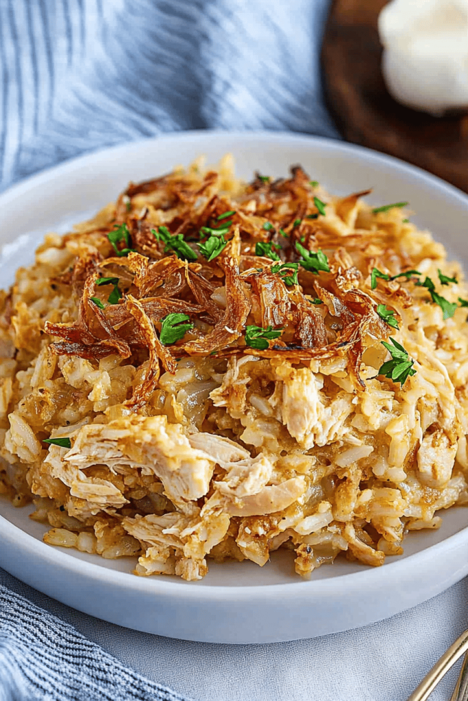 Easy French Onion Chicken and Rice Casserole