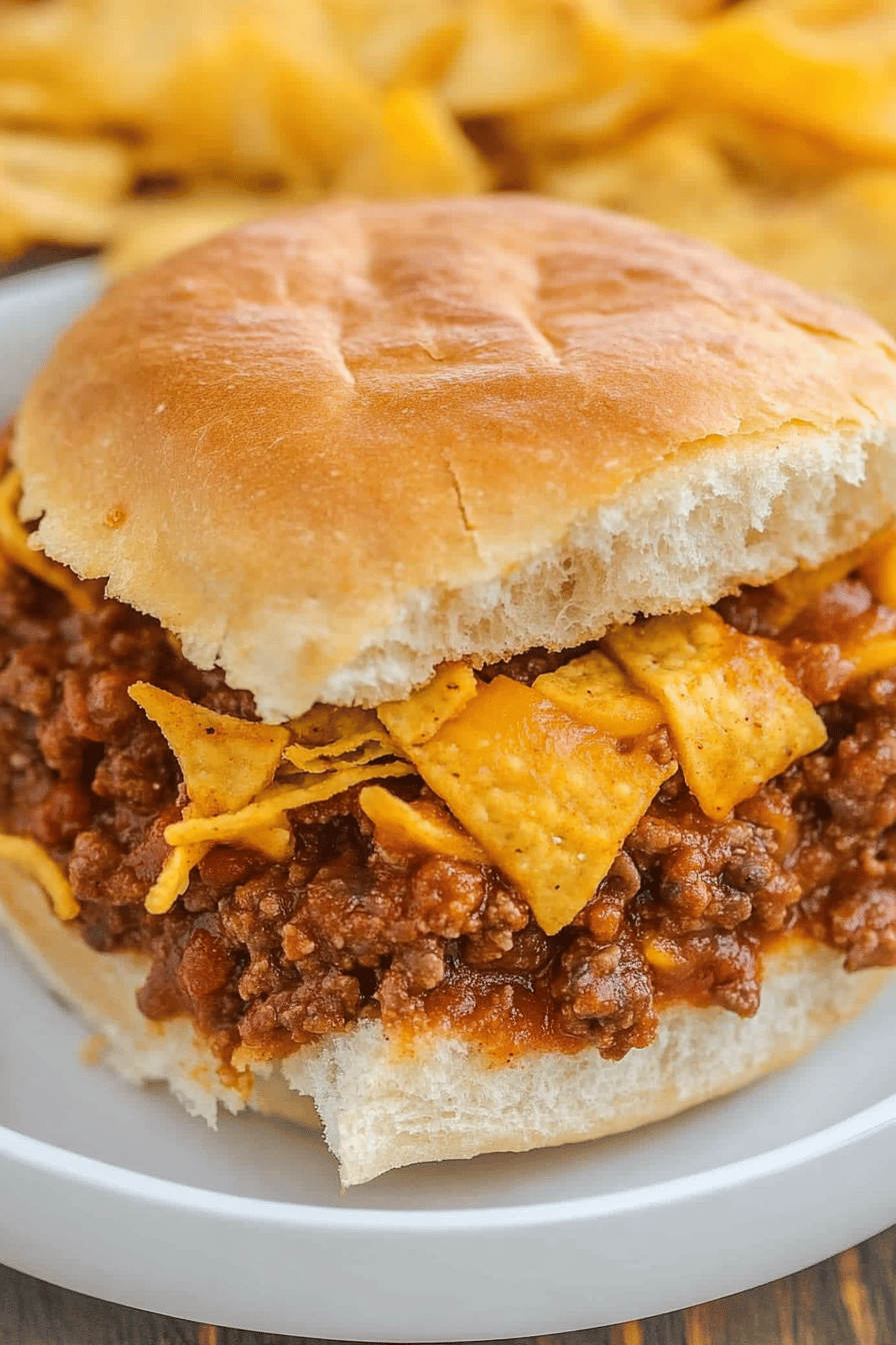 Easy Frito Pie Sloppy Joes Recipe Final Dish Presentation