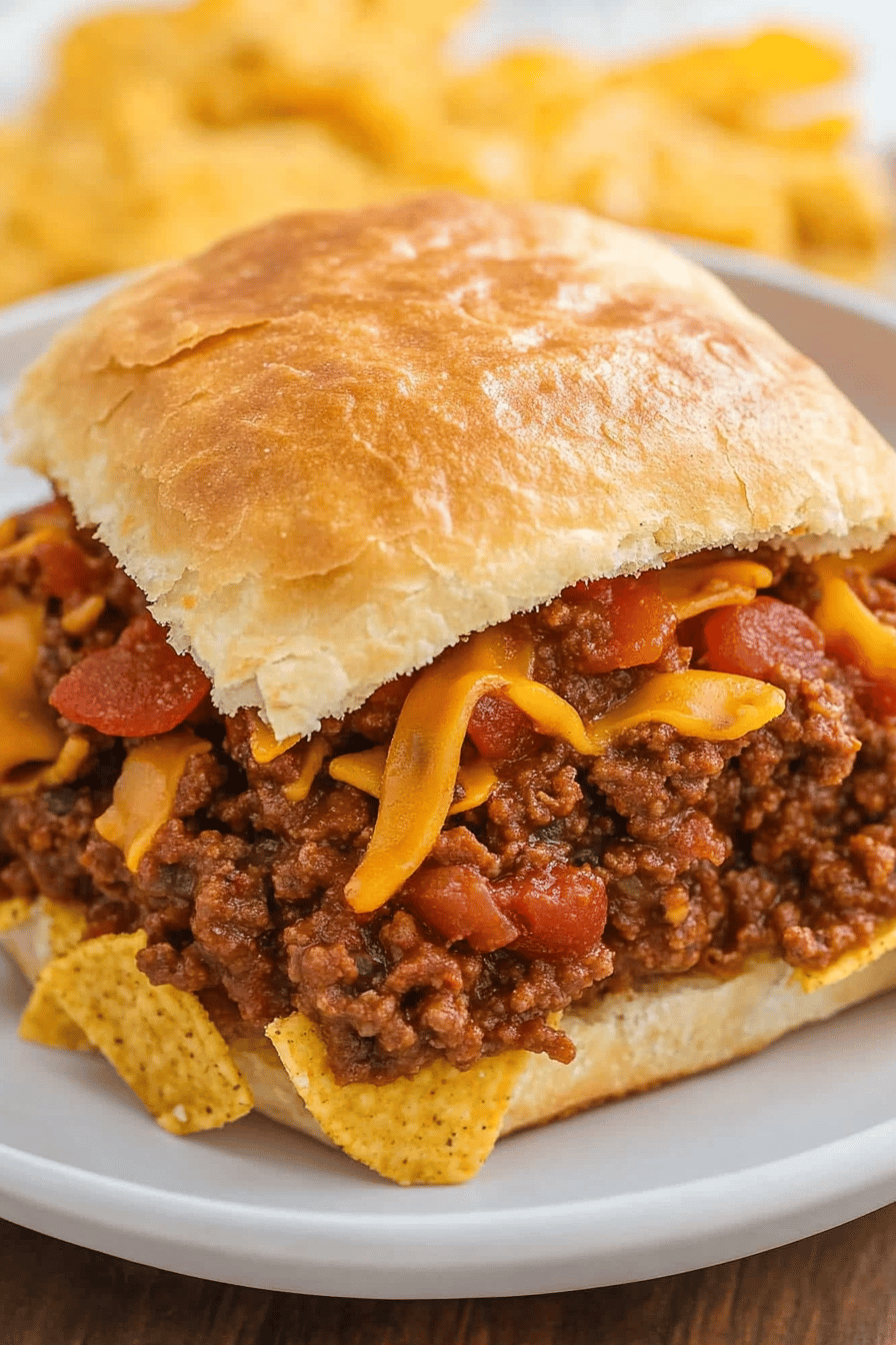 Easy Frito Pie Sloppy Joes Recipe Final Dish Presentation