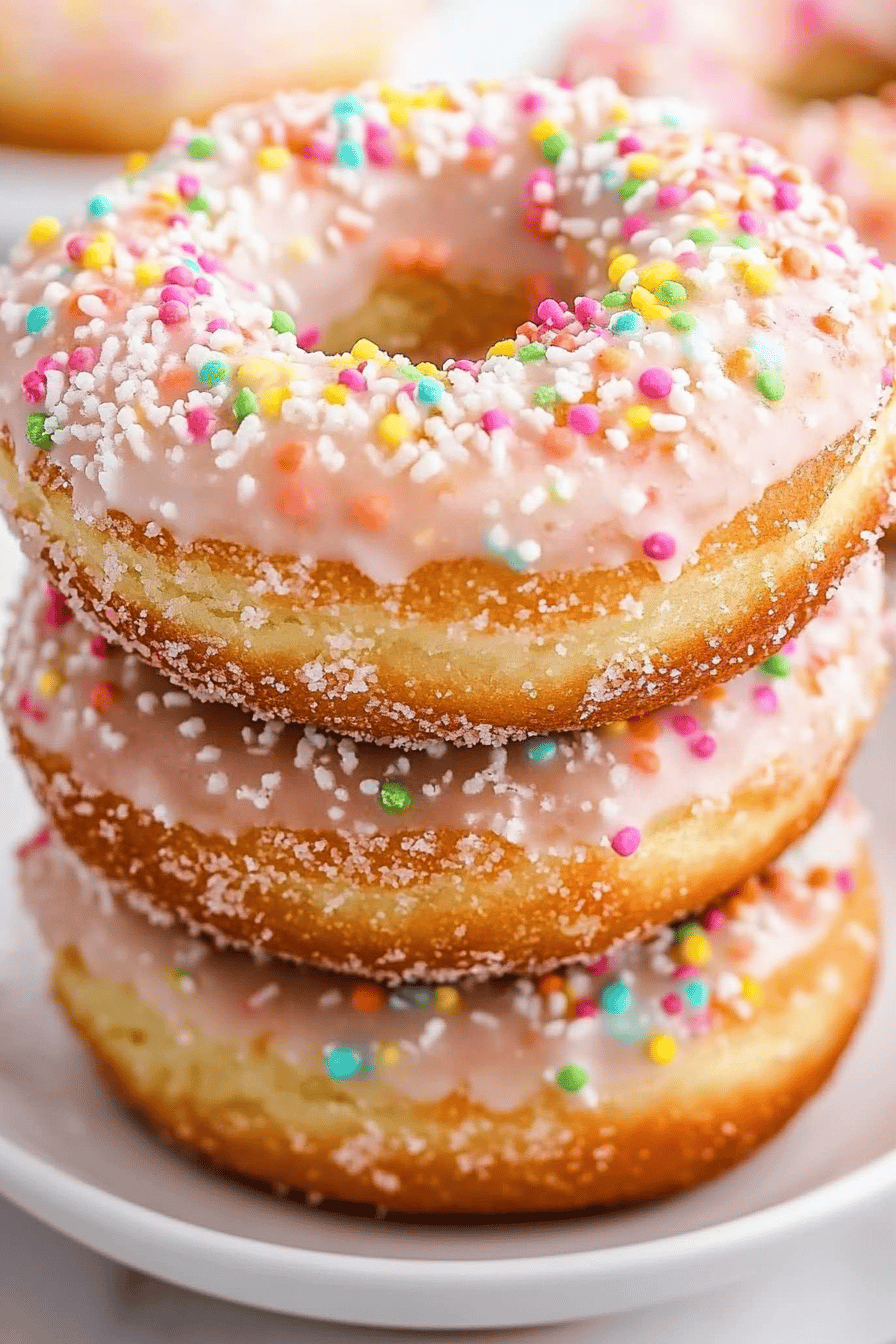 Easy Funfetti Cake Mix Donuts Final Dish Presentation