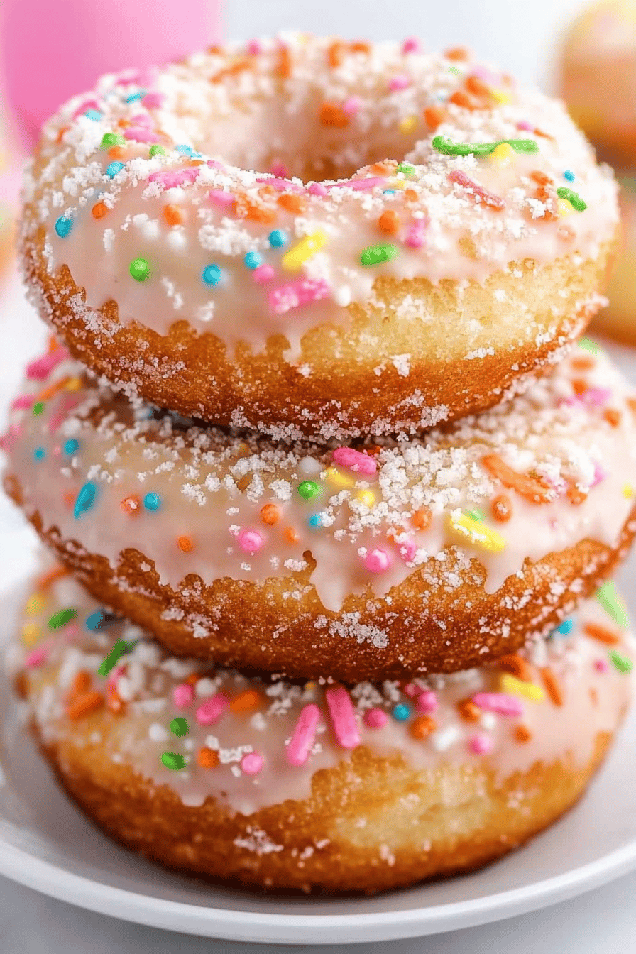 Easy Funfetti Cake Mix Donuts Final Dish Presentation