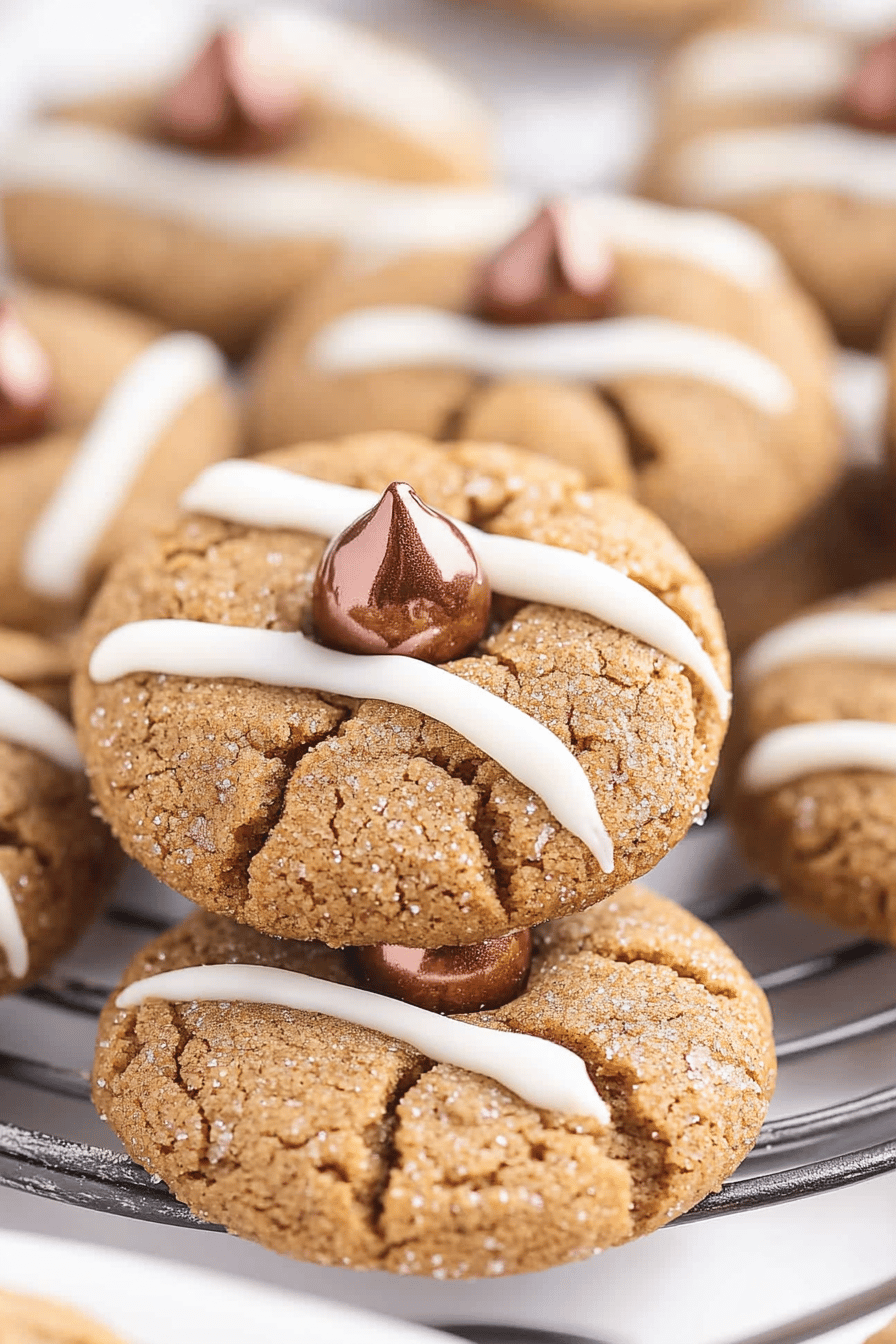 Easy Gingerbread Kiss Cookies Recipe Final Dish Presentation