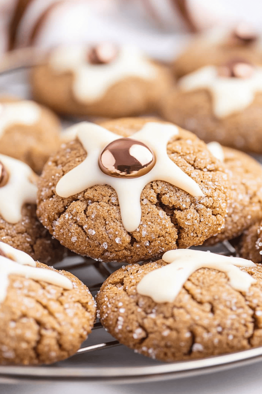 Easy Gingerbread Kiss Cookies Recipe Final Dish Presentation