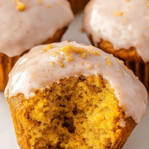 Easy Glazed Pumpkin Donut Muffins