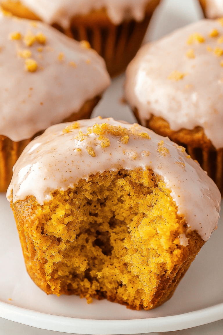 Easy Glazed Pumpkin Donut Muffins