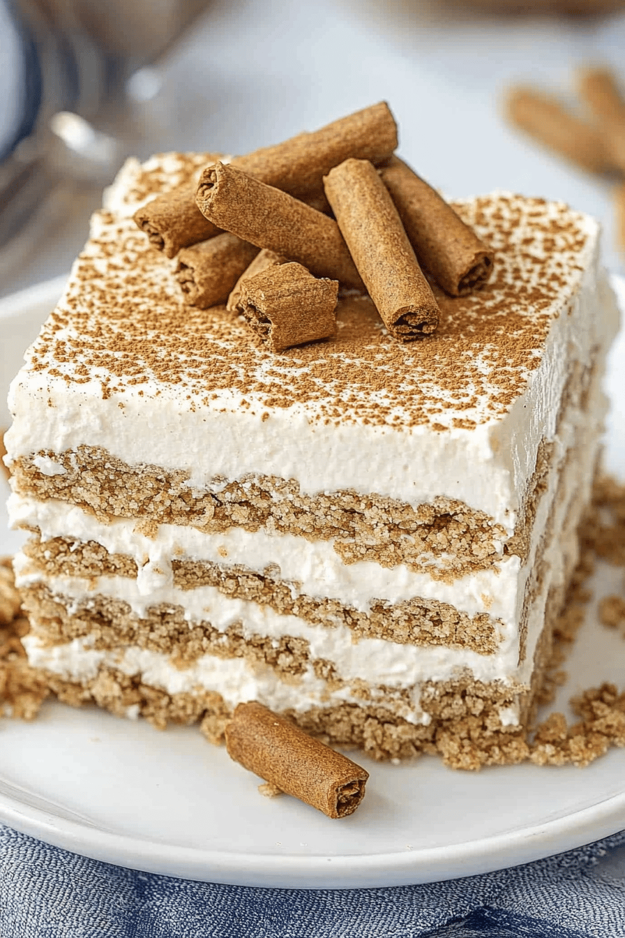 Easy Graham Cracker Icebox Cake Recipe Final Dish Presentation