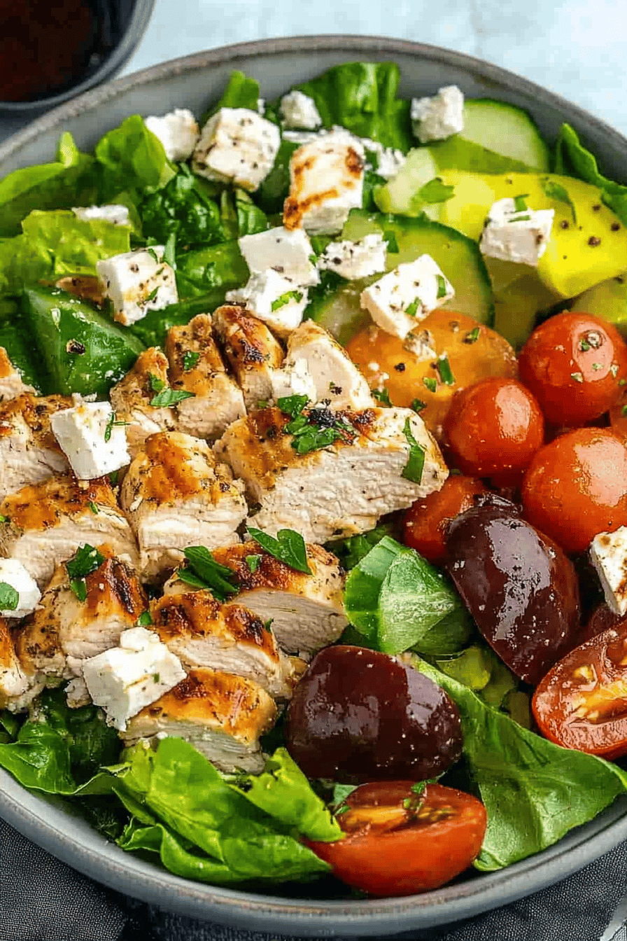 Easy Greek Chicken Salad Recipe Final Dish Presentation