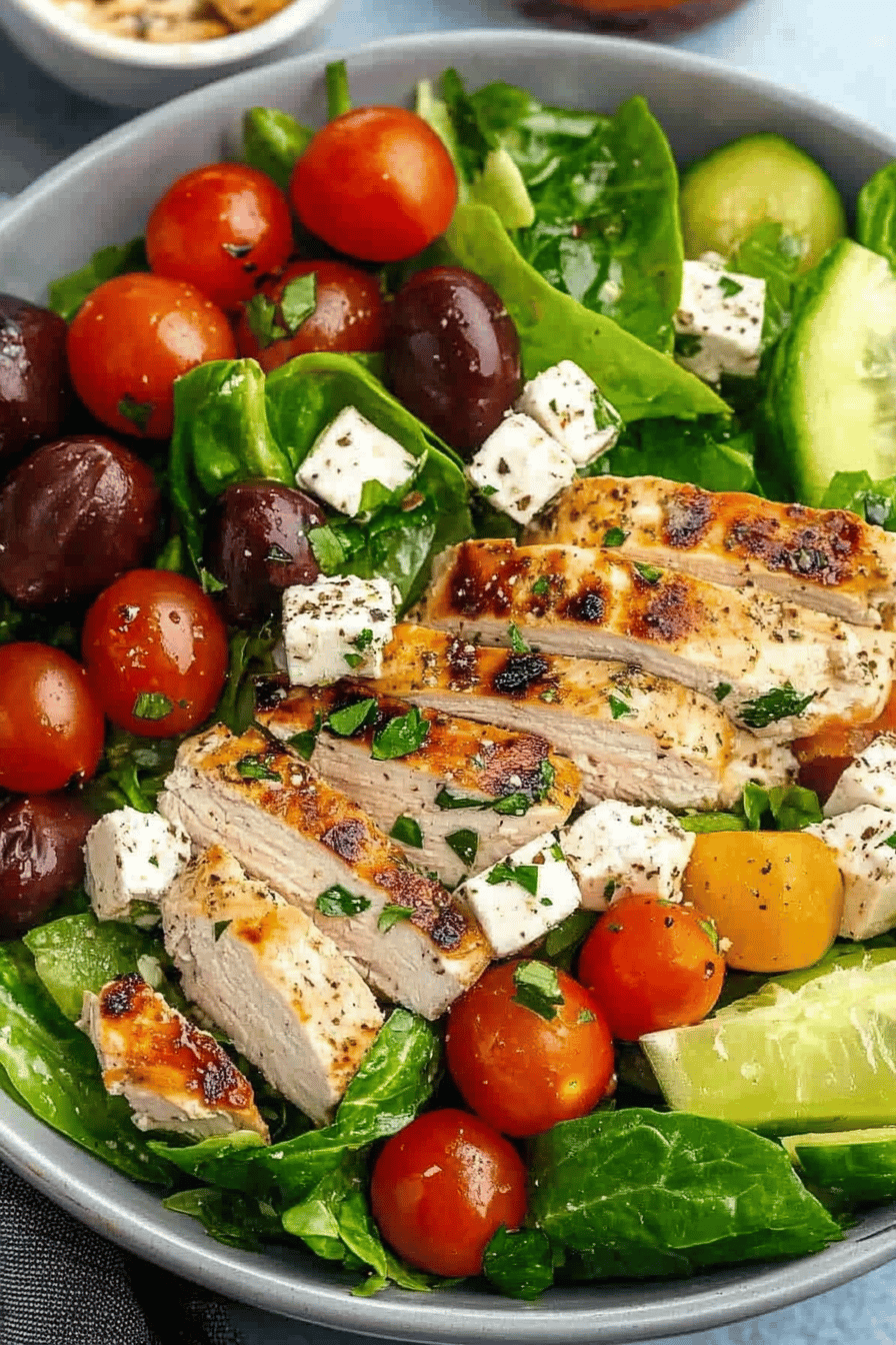 Easy Greek Chicken Salad Recipe Final Dish Presentation