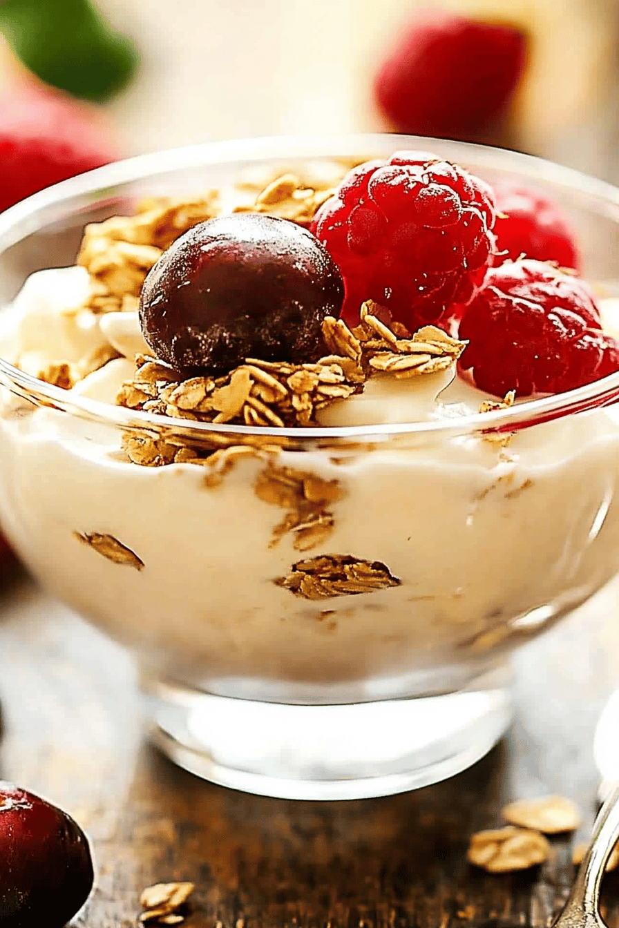 Easy Greek Yogurt with Granola Recipe Final Dish Presentation