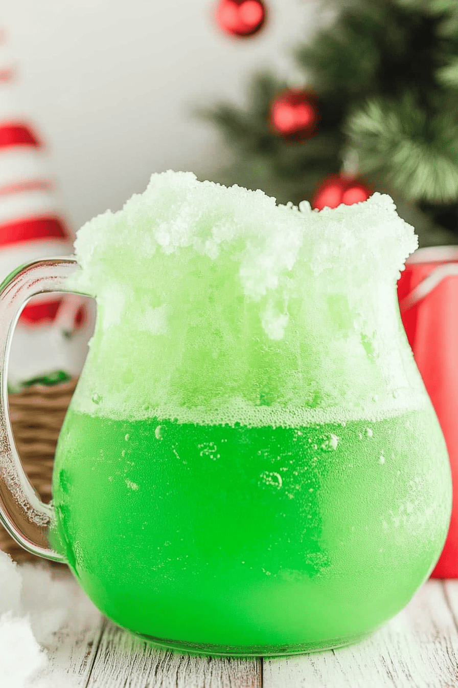 Easy Grinch Punch Recipe Final Dish Presentation