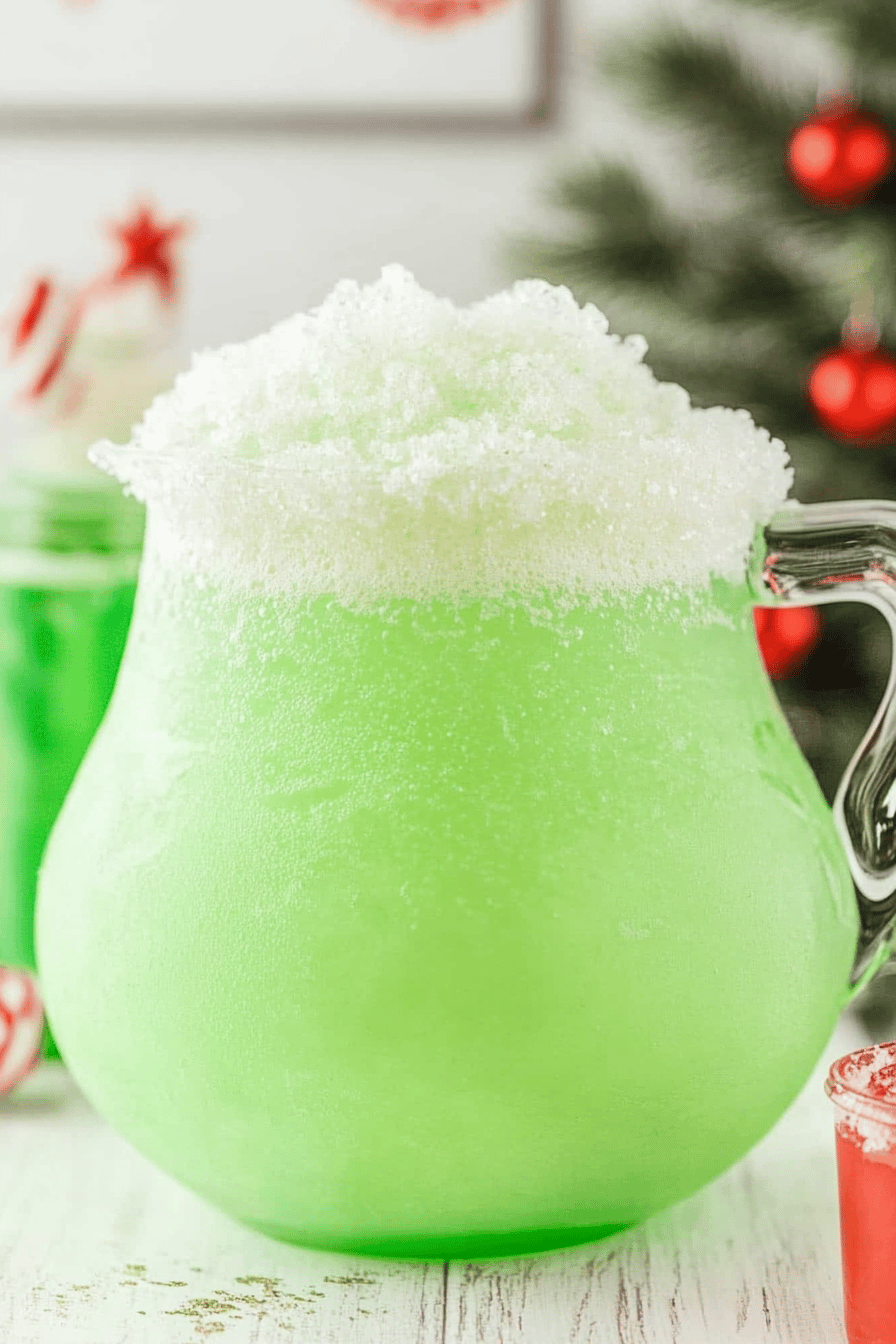 Easy Grinch Punch Recipe Final Dish Presentation