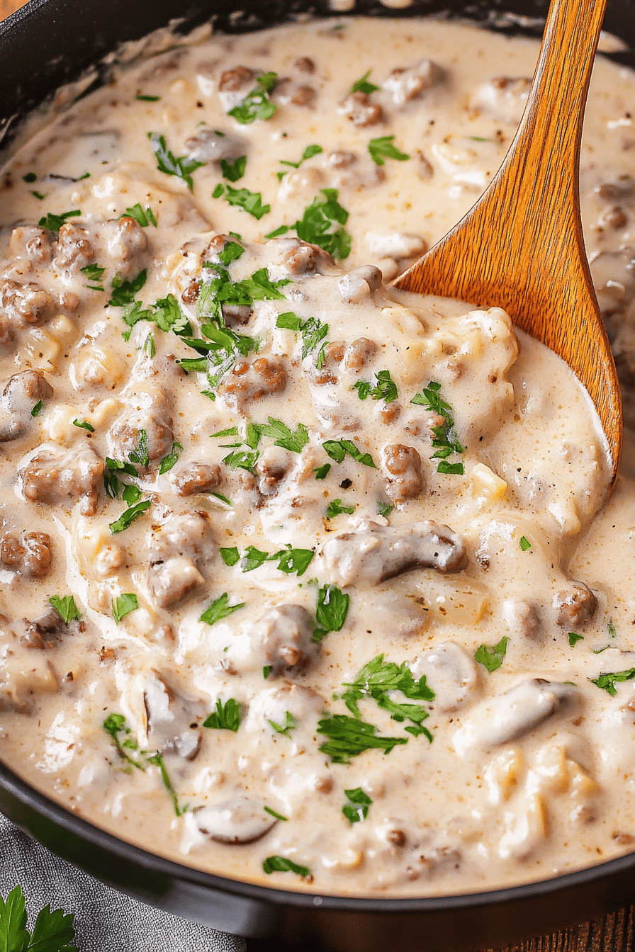Easy Ground Turkey Stroganoff Recipe Final Dish Presentation