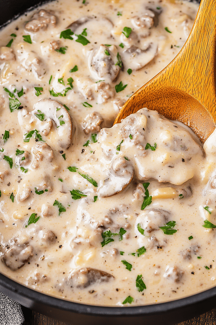 Easy Ground Turkey Stroganoff Recipe ingredients