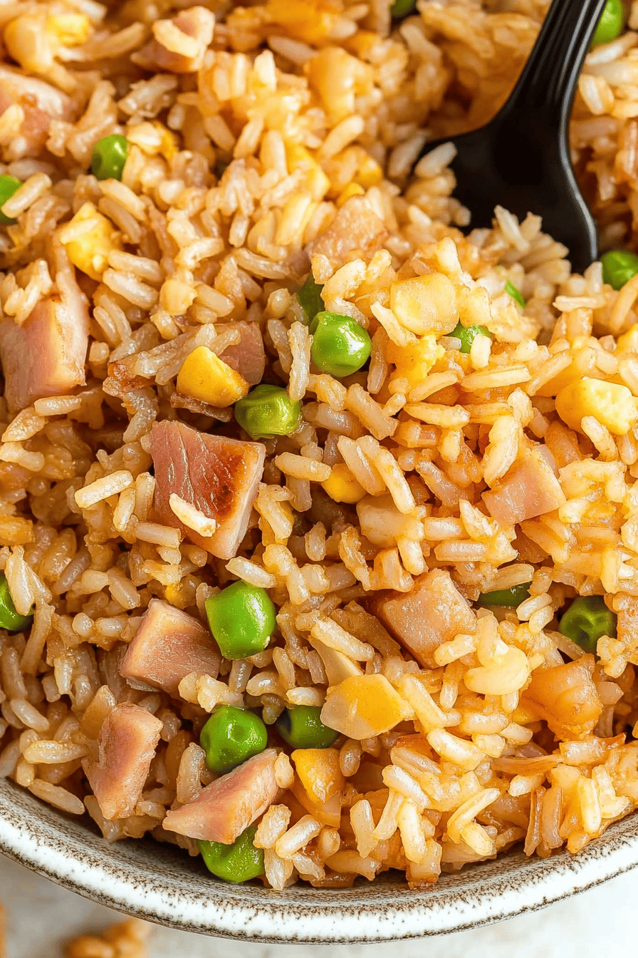 Easy Ham Fried Rice Recipe Final Dish Presentation