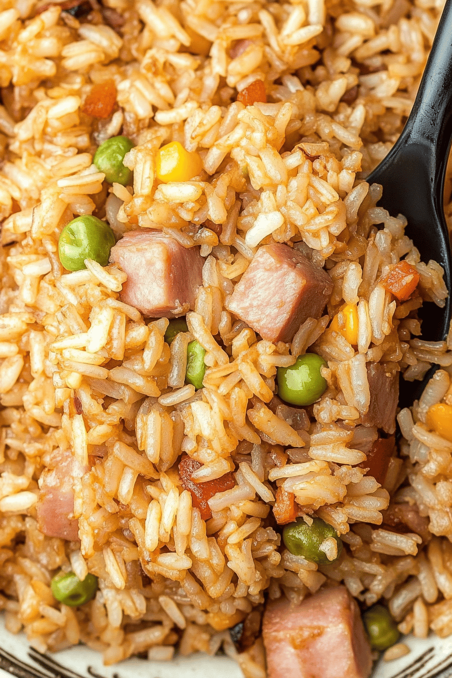 Easy Ham Fried Rice Recipe Final Dish Presentation