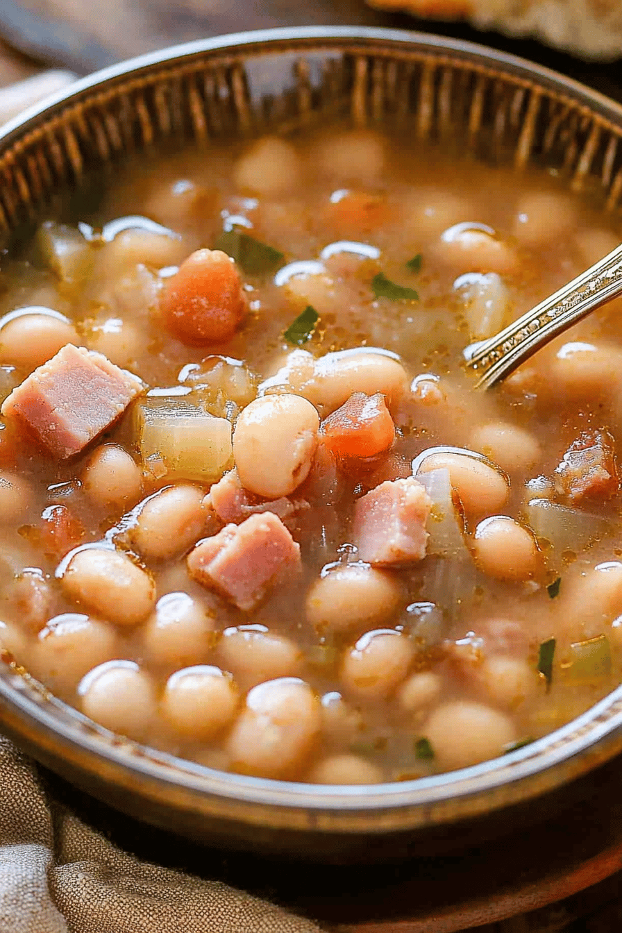 Easy Ham and Bean Soup Recipe Final Dish Presentation