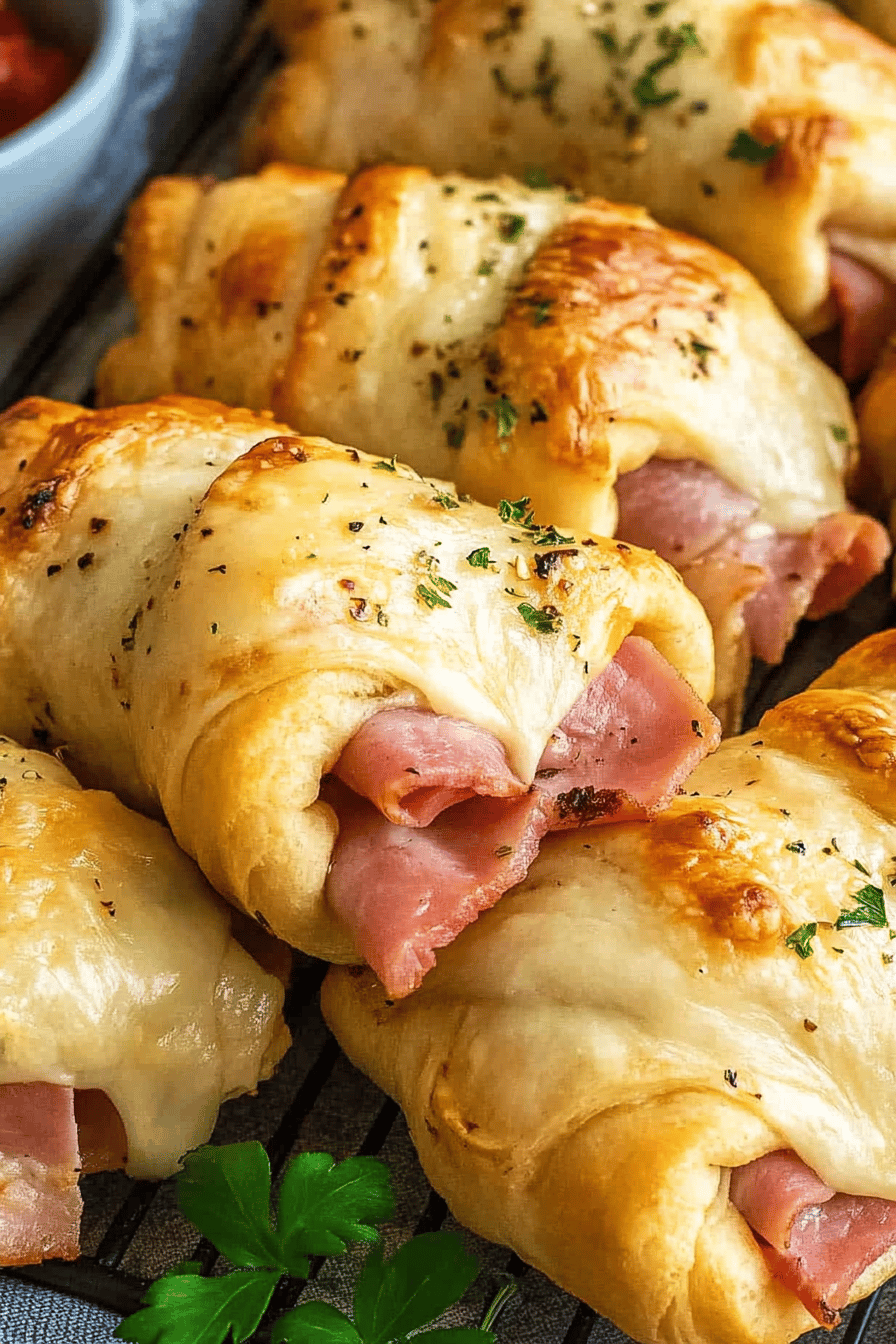 Easy Ham and Cheese Crescent Rolls Final Dish Presentation