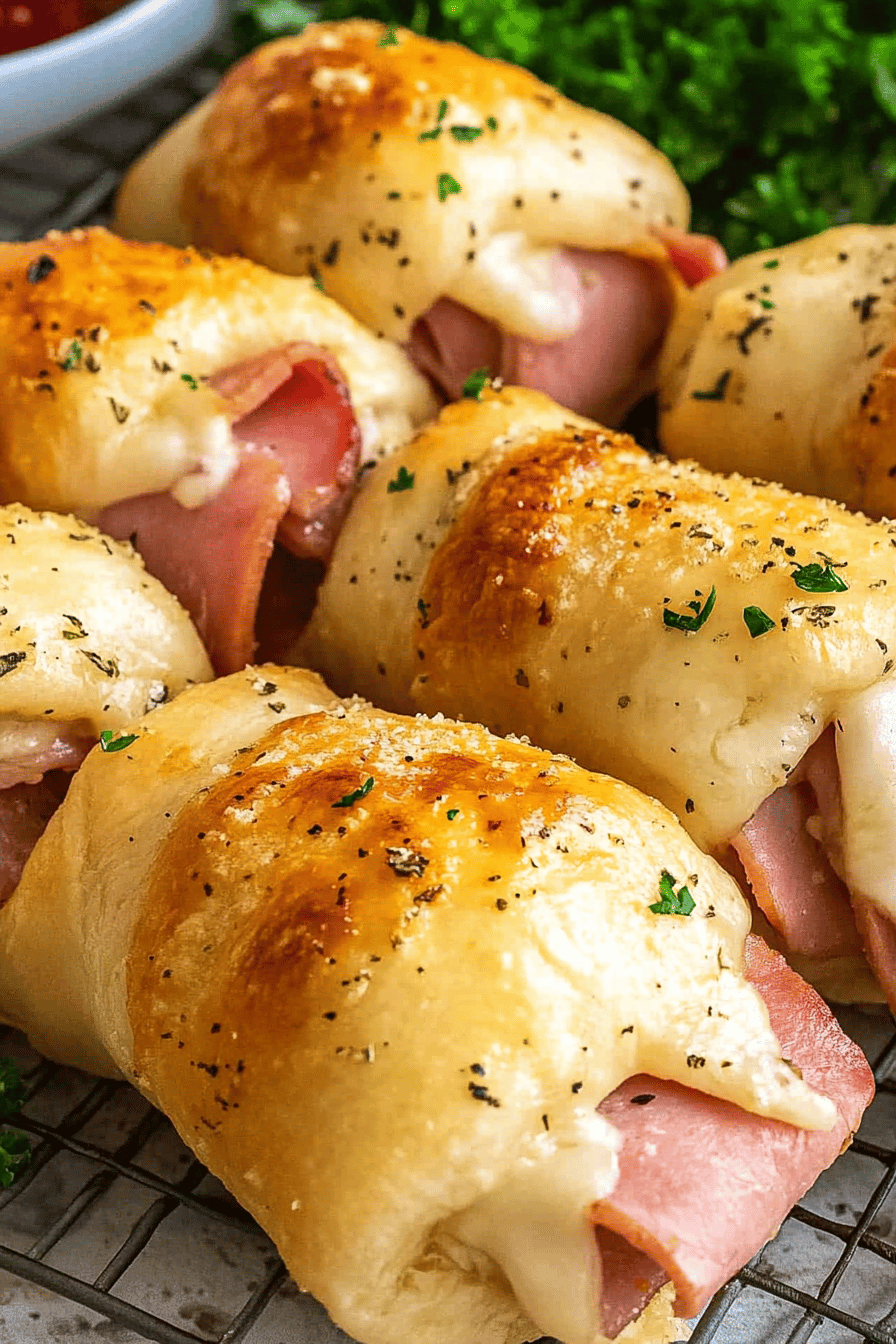 Easy Ham and Cheese Crescent Rolls Final Dish Presentation
