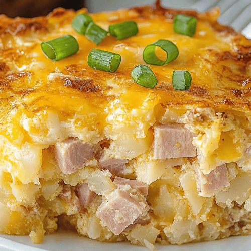Easy Ham and Hashbrown Breakfast Casserole