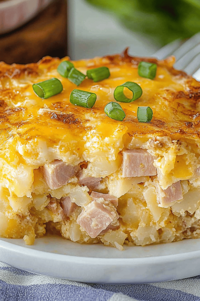 Easy Ham and Hashbrown Breakfast Casserole