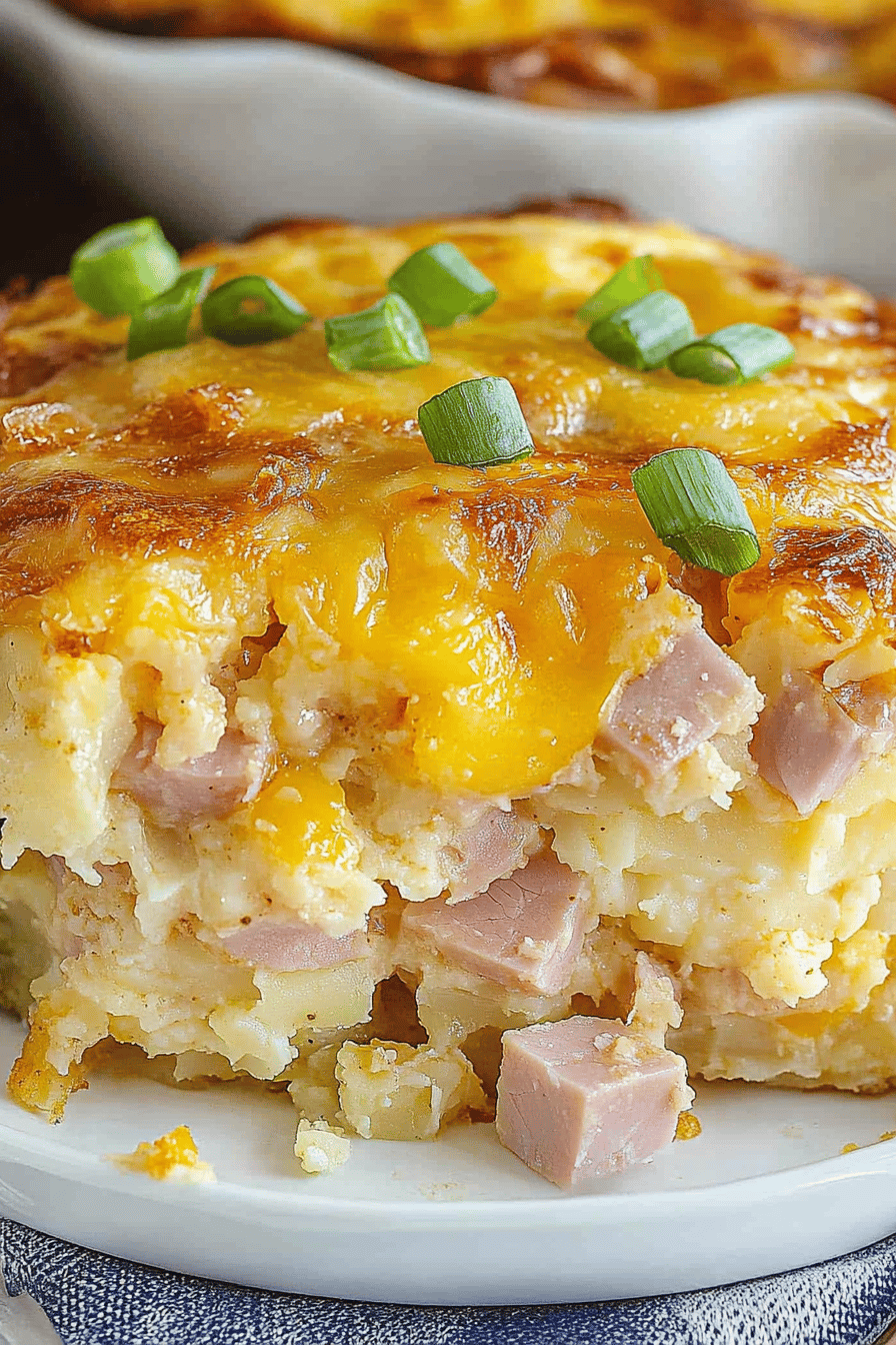 Easy Ham and Hashbrown Breakfast Casserole ingredients