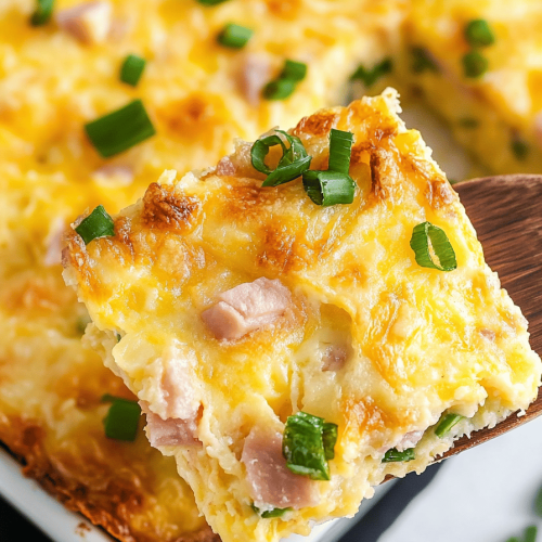 Easy Ham and Hashbrown Breakfast Casserole Recipe