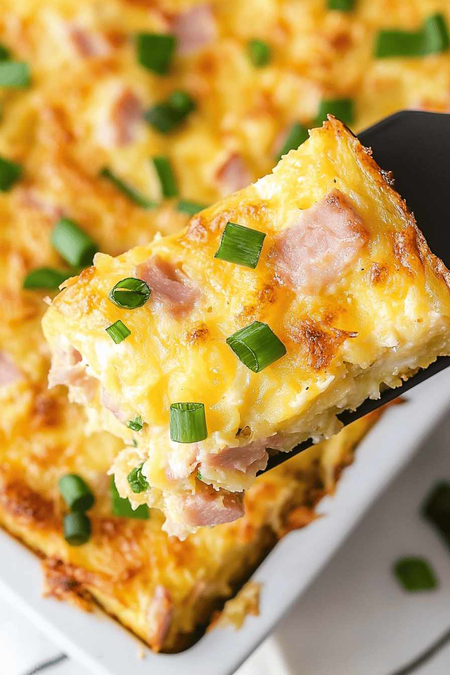 Easy Ham and Hashbrown Breakfast Casserole Recipe ingredients