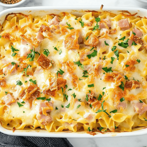 Easy Ham and Noodle Casserole Recipe