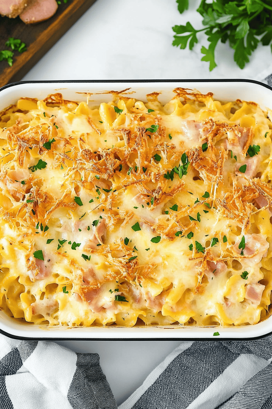 Easy Ham and Noodle Casserole Recipe ingredients