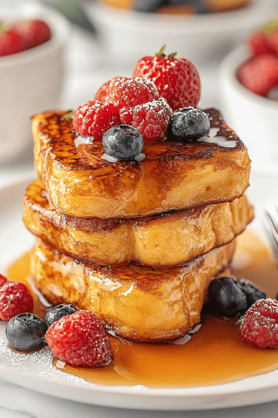 Easy Hawaiian Sweet Roll French Toast Recipe Final Dish Presentation