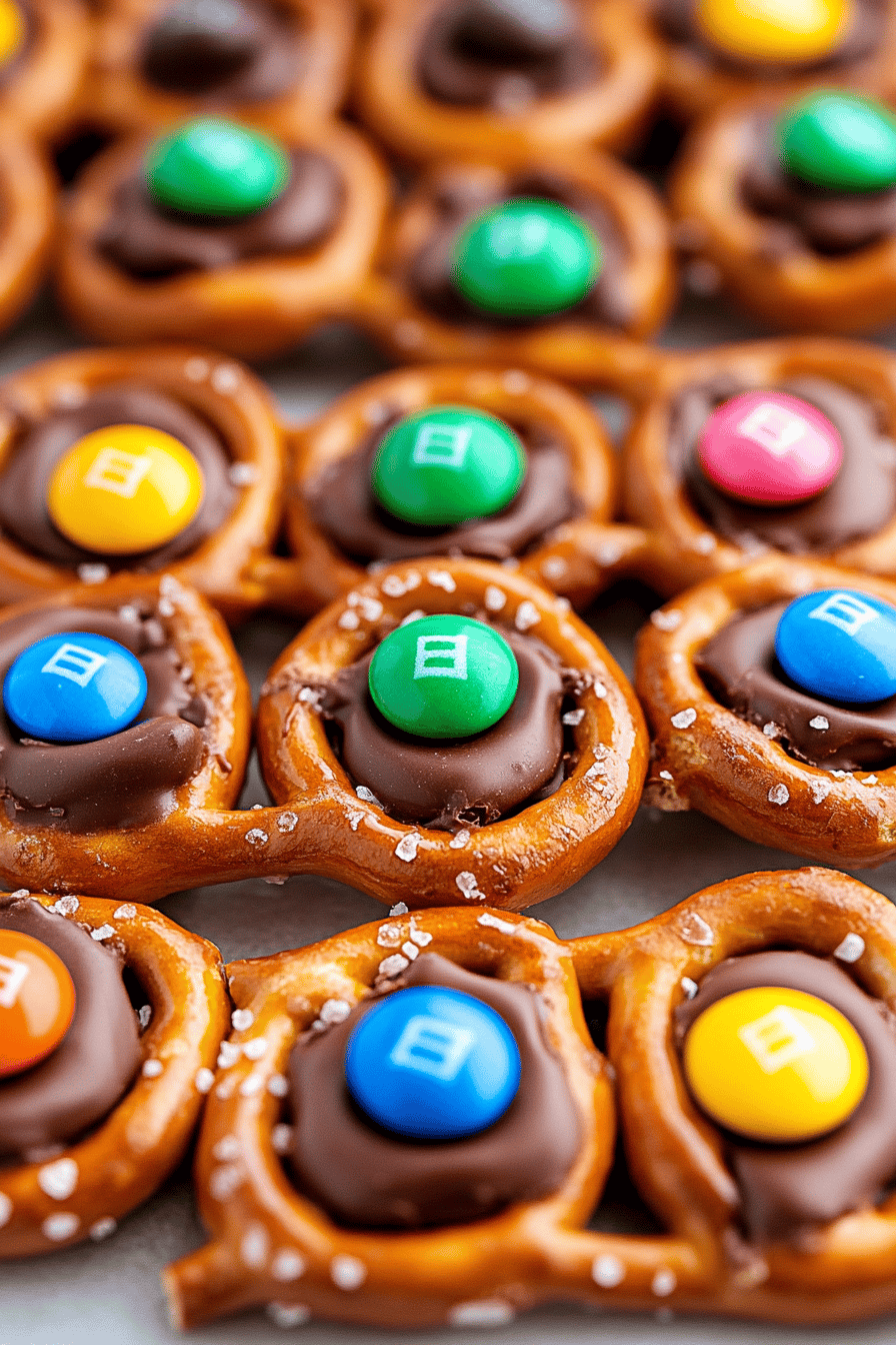 Easy Hershey Kiss Pretzels with M&Ms ingredients