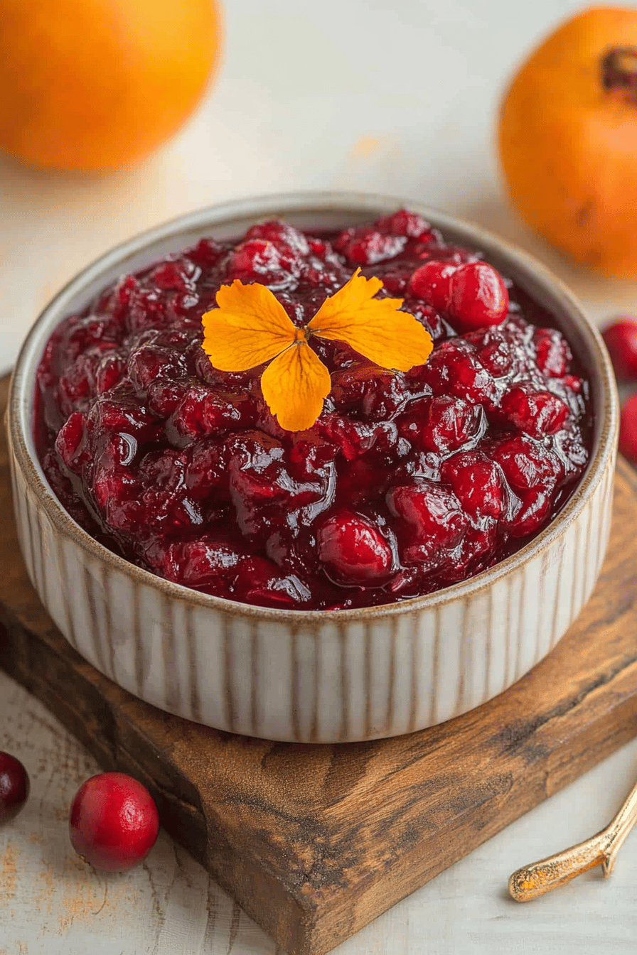 Easy Homemade Cranberry Sauce Final Dish Presentation