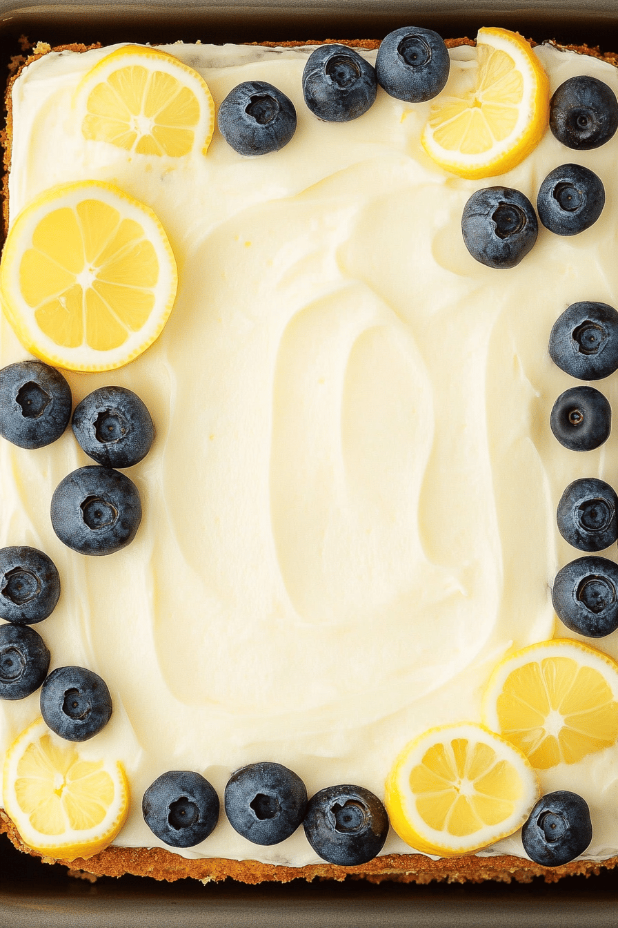 Easy Lemon Blueberry Sheet Cake with Cream Cheese Frosting ingredients