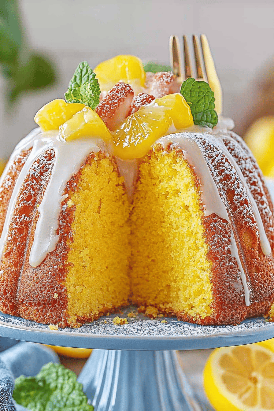 Easy Lemon Bundt Cake Recipe Final Dish Presentation
