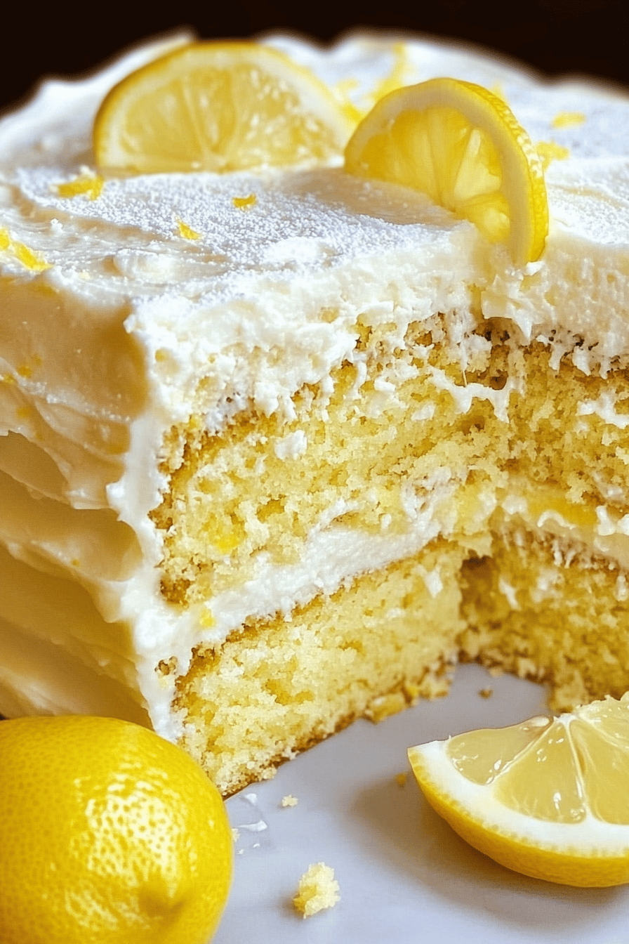 Easy Lemon Layered Cake Recipe Final Dish Presentation
