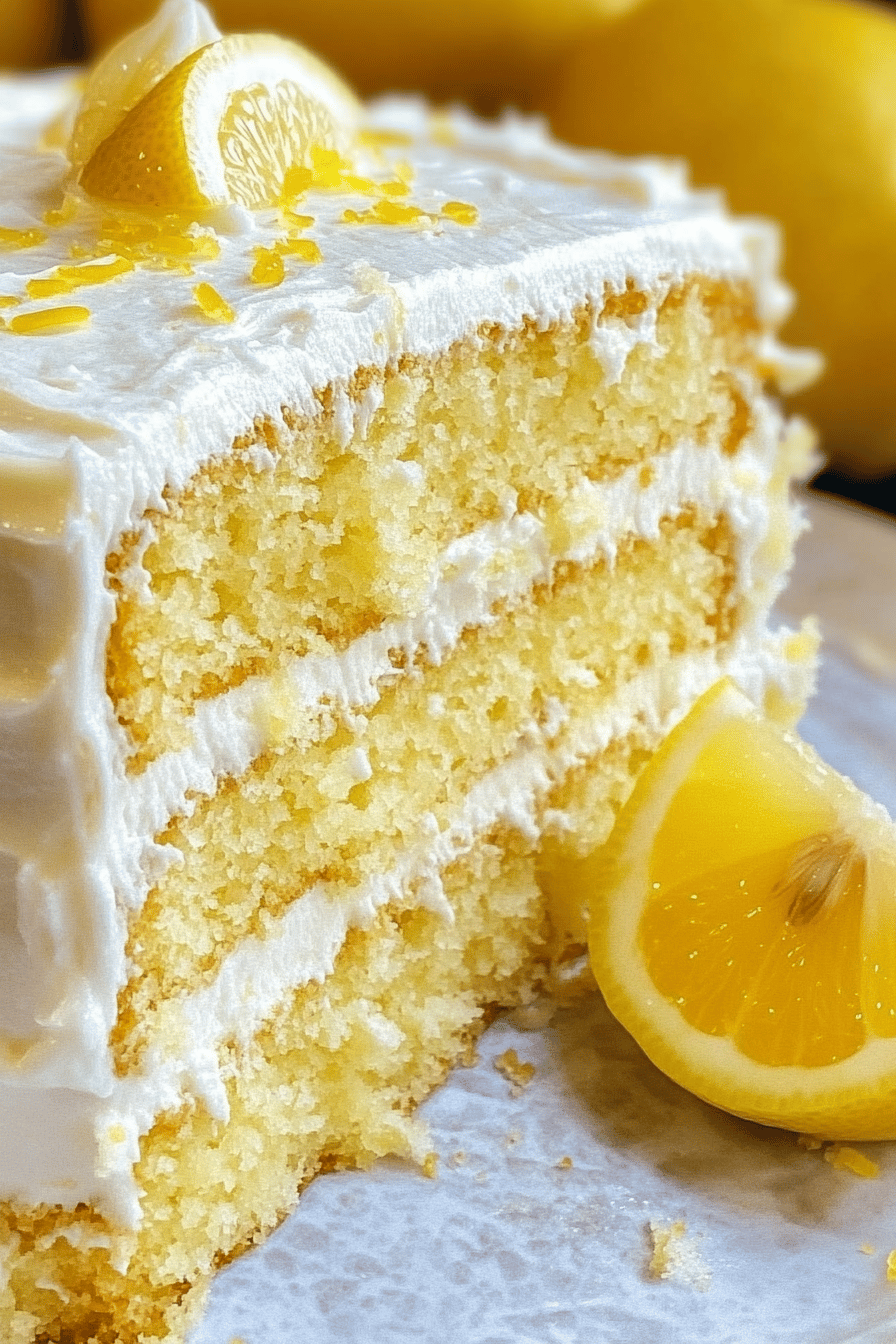 Easy Lemon Layered Cake Recipe Final Dish Presentation