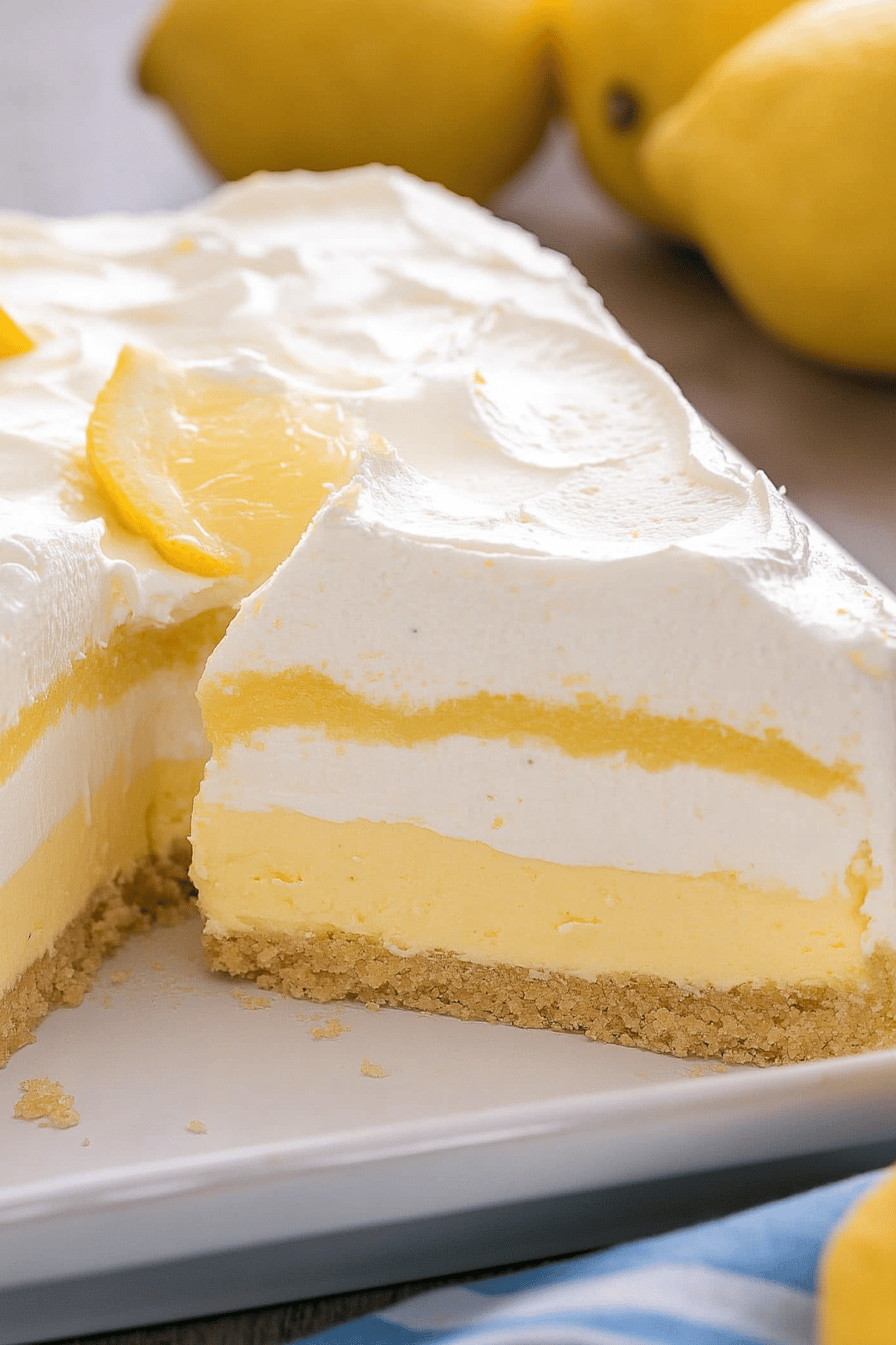 Easy Lemon Lush Dessert Recipe Final Dish Presentation