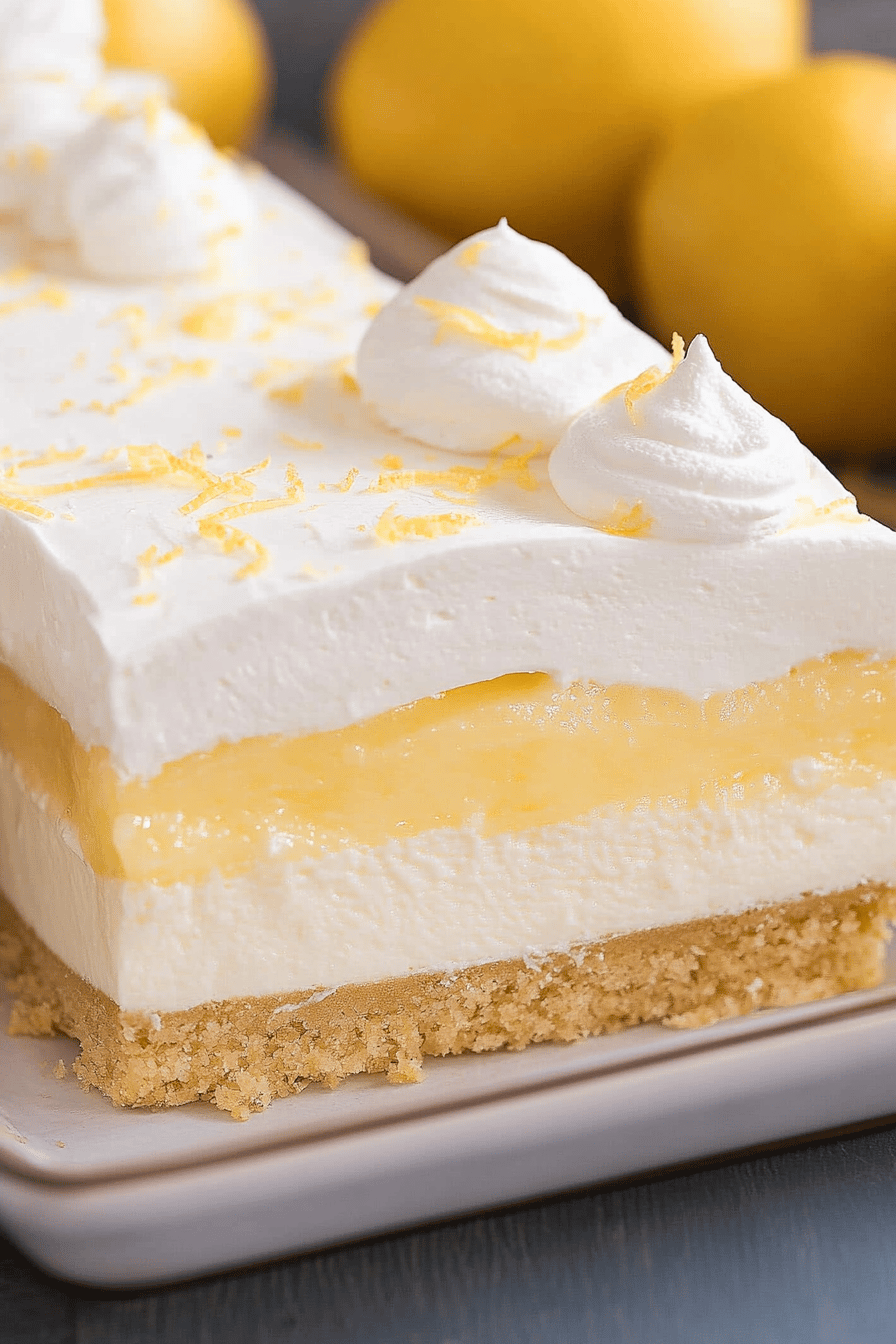 Easy Lemon Lush Dessert Recipe Final Dish Presentation