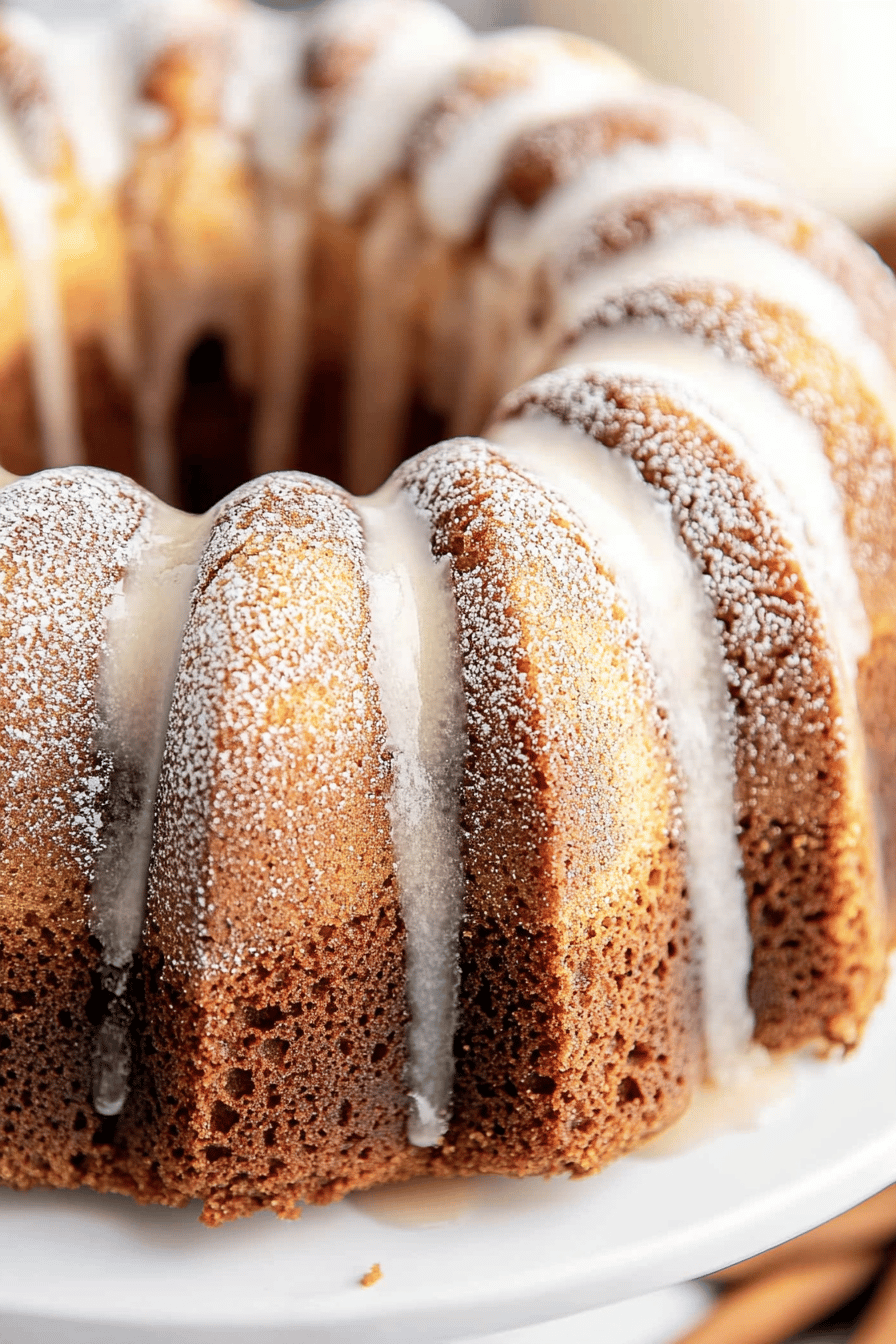 Easy Moist Cinnamon Swirl Bundt Cake Recipe Final Dish Presentation