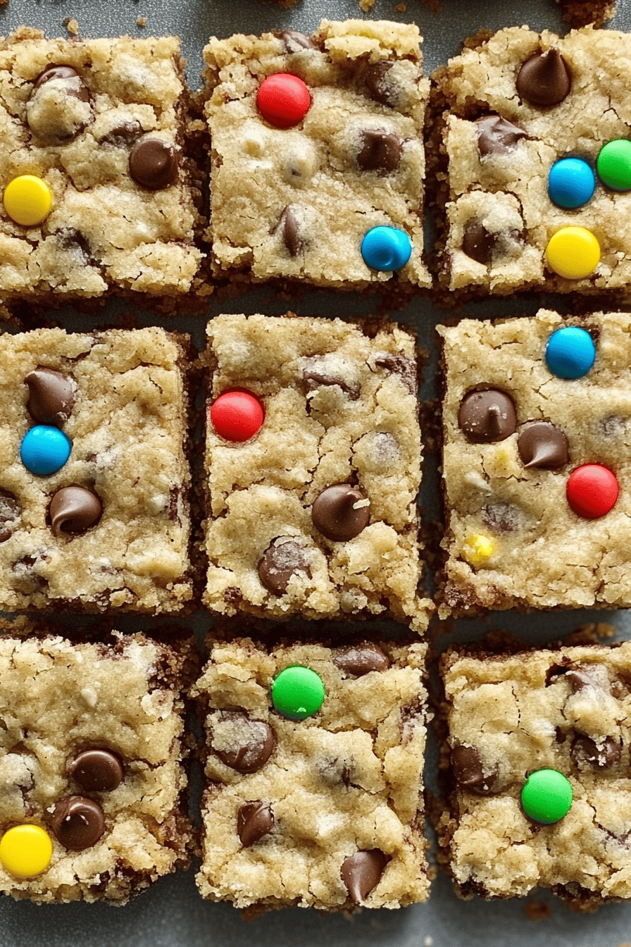 Easy Monster Cookie Bars Recipe ingredients