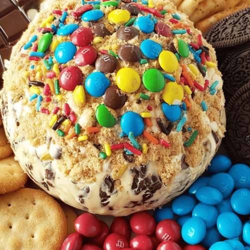 Easy Monster Cookie Dough Cheese Ball Dip