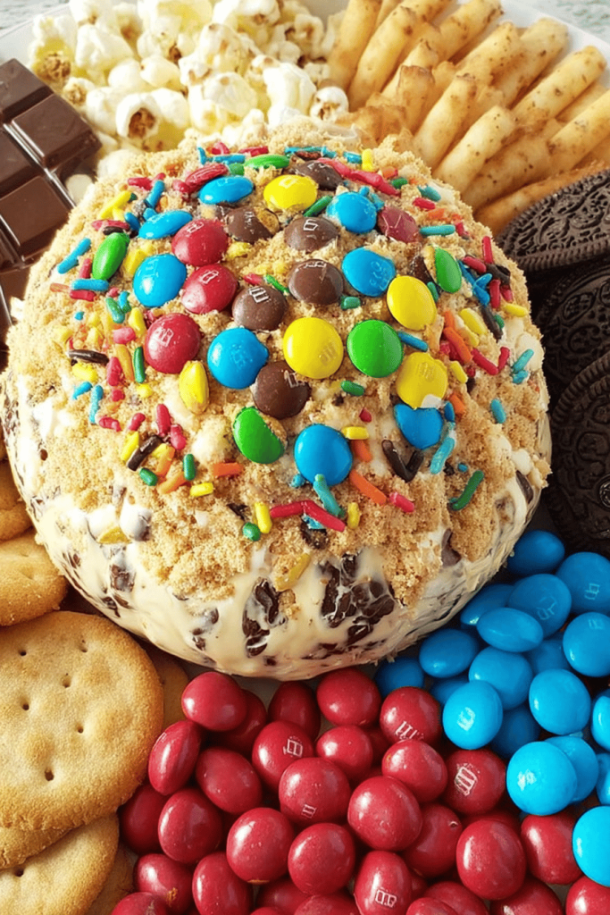 Easy Monster Cookie Dough Cheese Ball Dip