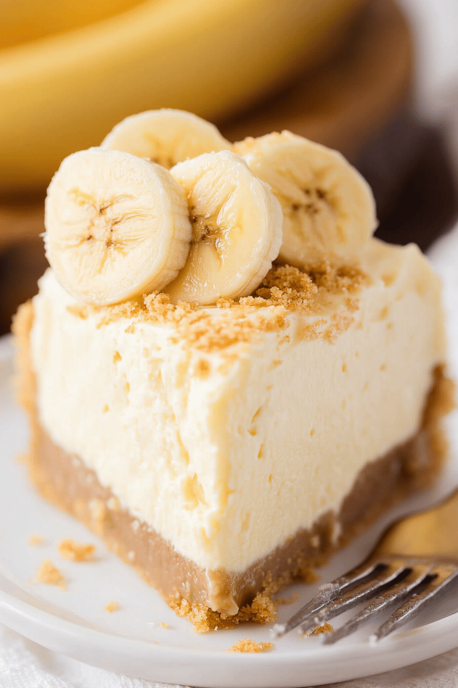 Easy No-Bake Banana Pudding Cheesecake Recipe Final Dish Presentation