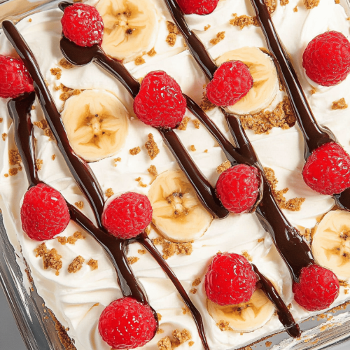 Easy No-Bake Banana Split Icebox Cake