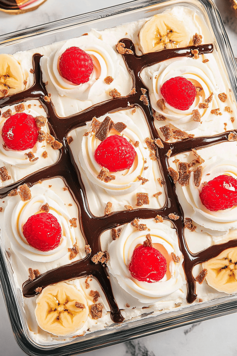 Easy No-Bake Banana Split Icebox Cake ingredients