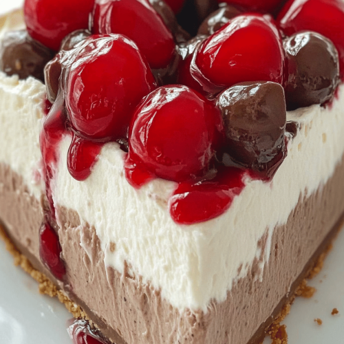 Easy No-Bake Black Forest Cheesecake Pie