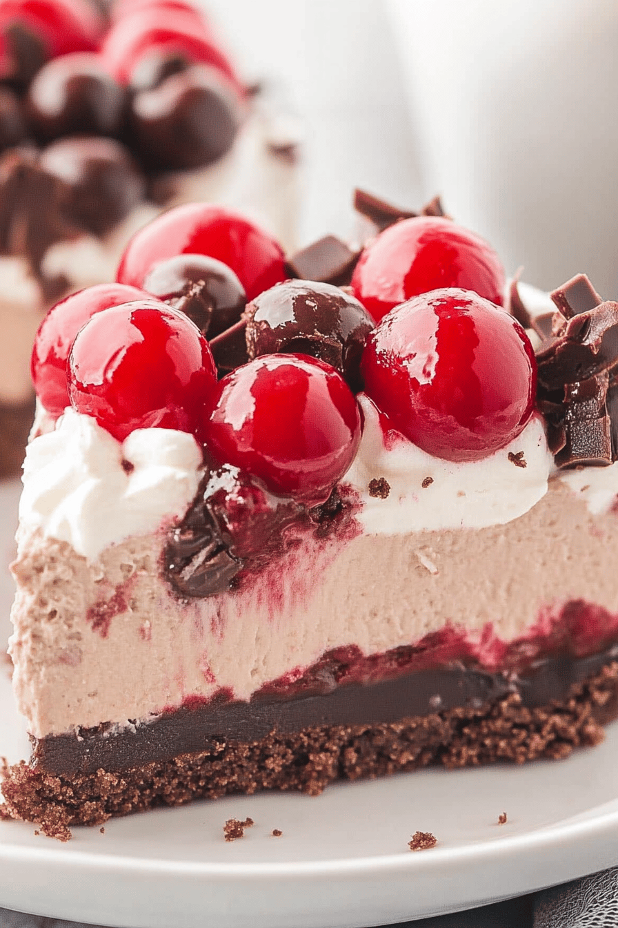 Easy No-Bake Black Forest Cheesecake Recipe Final Dish Presentation