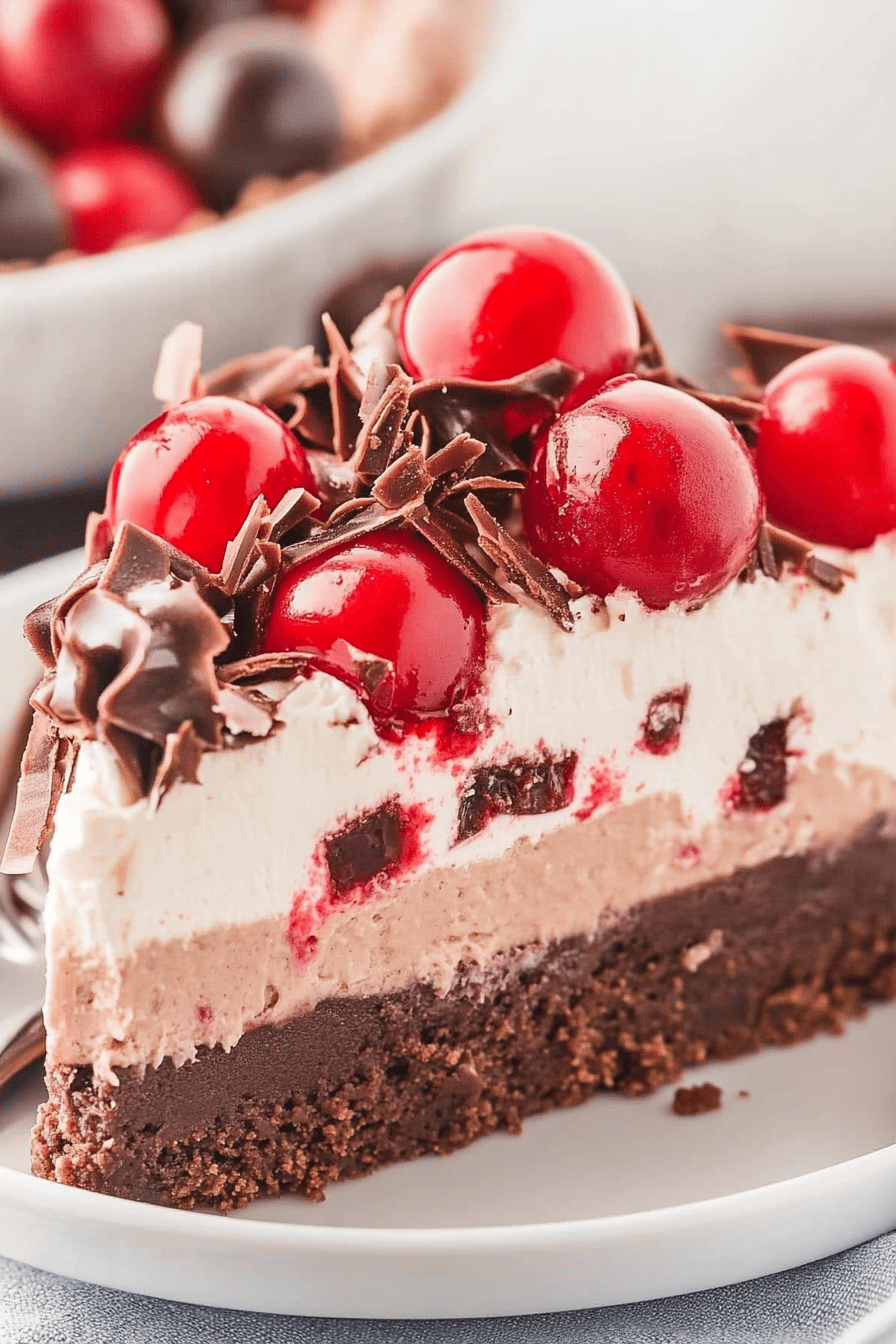 Easy No-Bake Black Forest Cheesecake Recipe Final Dish Presentation